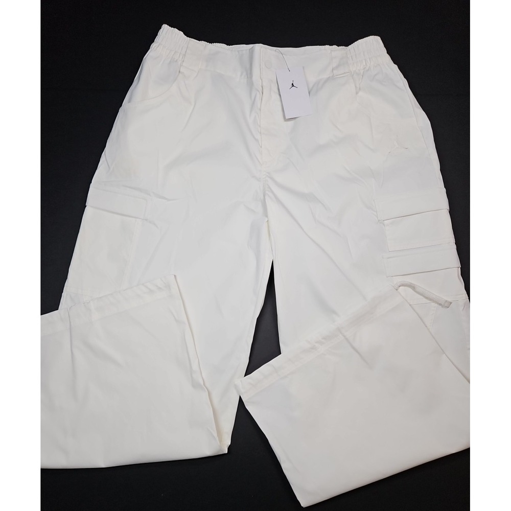 Air Jordan‎ Womens Ivory Wide Leg High Rise Cargo Pants Size XL